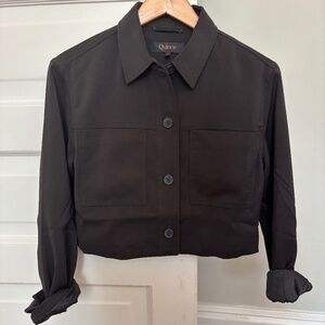 Quince Stretch Crepe Cropped Jacket (Sz S)